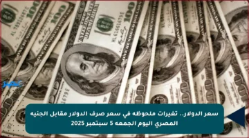 سعر الدولار.. تغيرات ملحوظة في سعر صرف الدولار مقابل الجنيه المصري اليوم الجمعة 5 سبتمبر 2025